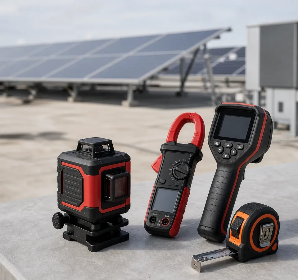 Professional measuring tools for solar and electrical installation