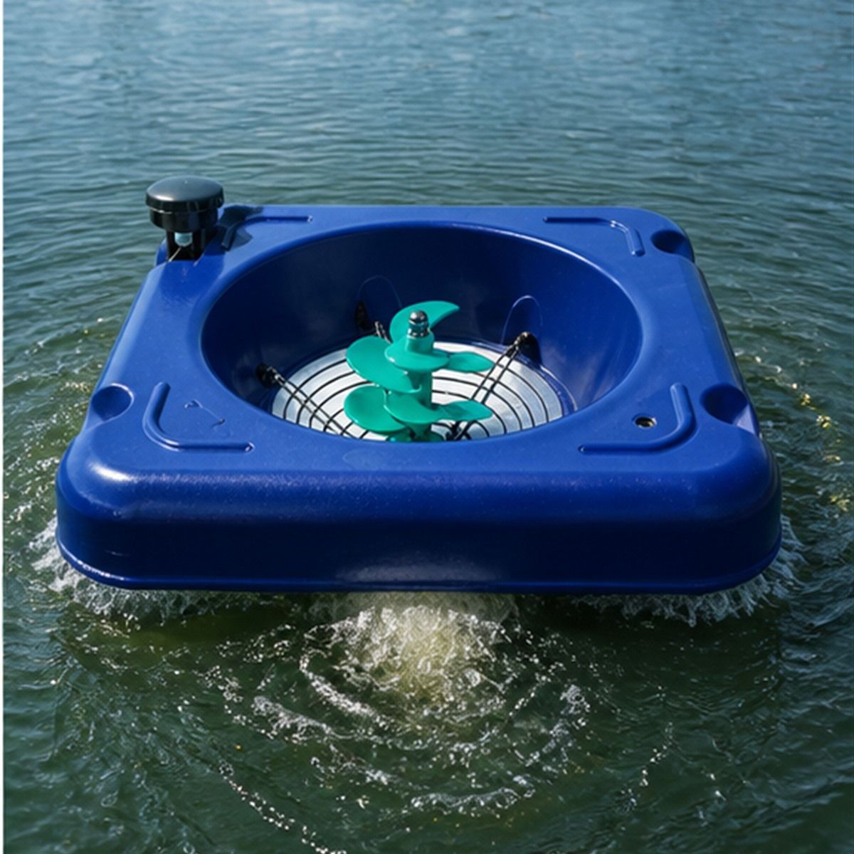 REEOFLO ADSAO solar air aerator operating in an aquaculture pond