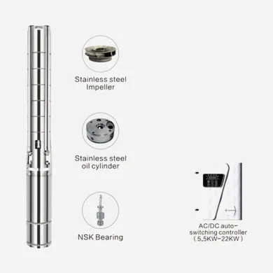 REEOFLO 8ADSC Stainless Steel Cylinder AC/DC Hybrid Solar Deep Well Pump